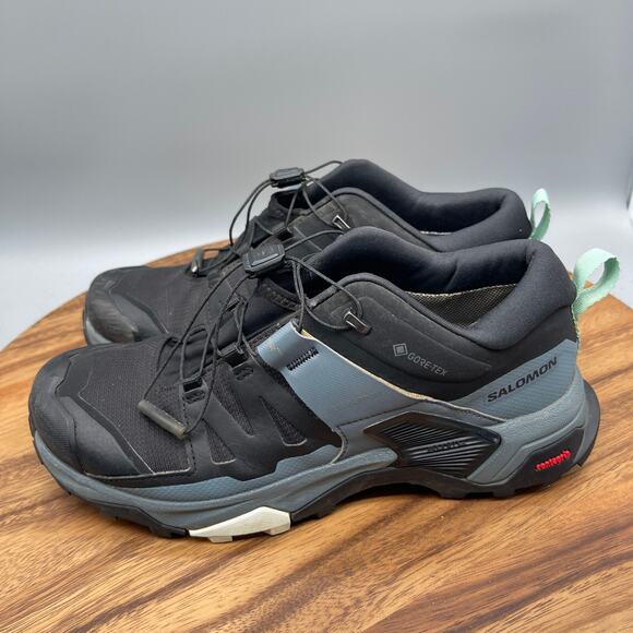 Salomon X Ultra 4 Shoes Womens 8.5 Gore Tex Hiking Black/Stormy Blue Trail - Picture 3 of 9